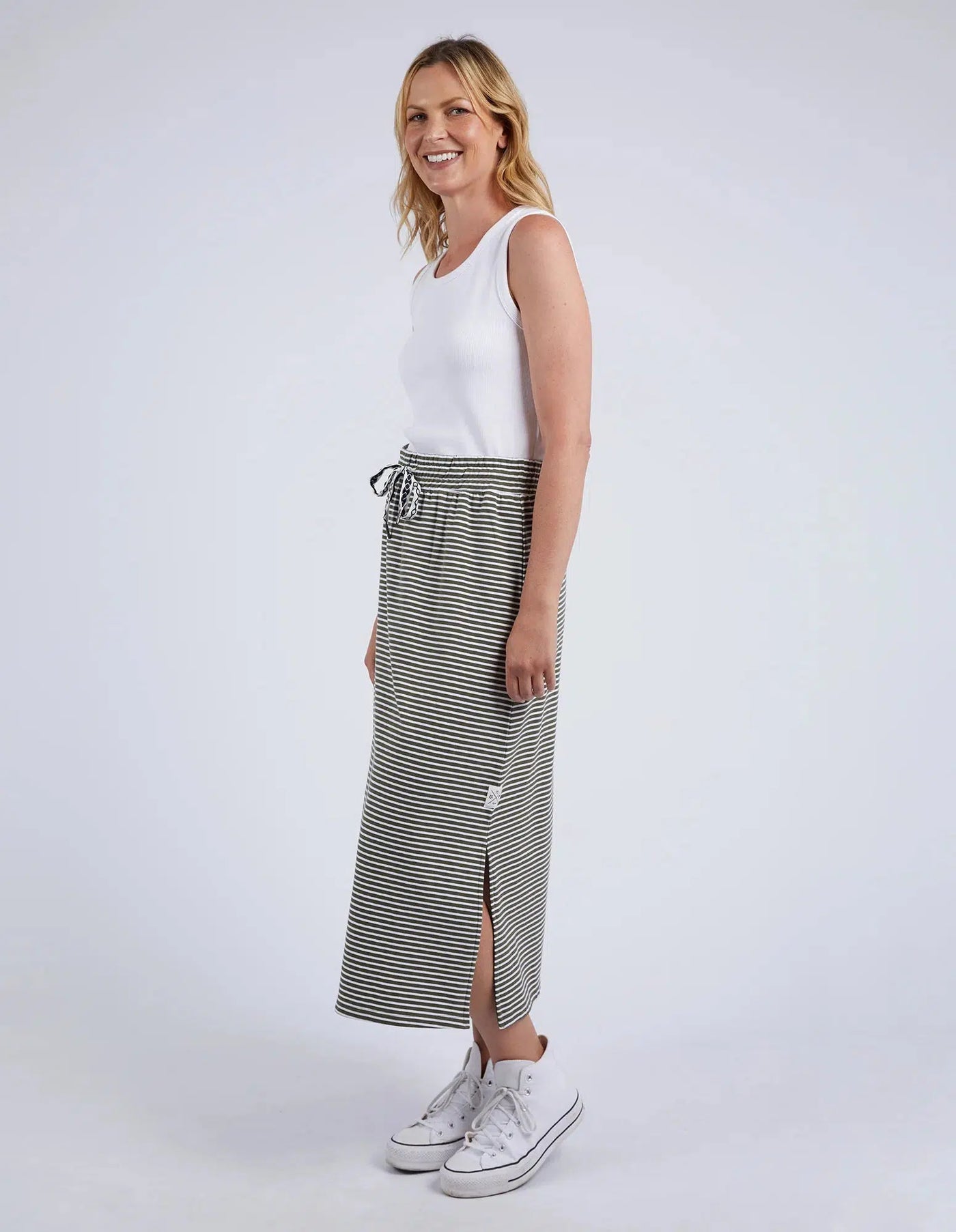 Travel Skirt - Khaki/White Stripe-Elm Lifestyle-Lima & Co