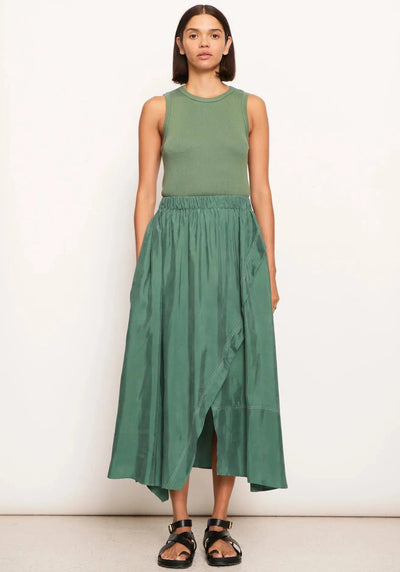 Vault Wrap Skirt - Green-POL Clothing-Lima & Co