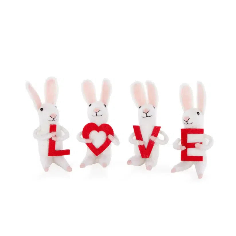 Wool Bunnies Love Sign-Holly and Ivy-Lima & Co