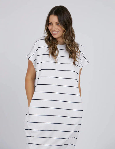 Sunset Cove Stripe Dress - White-Foxwood-Lima & Co