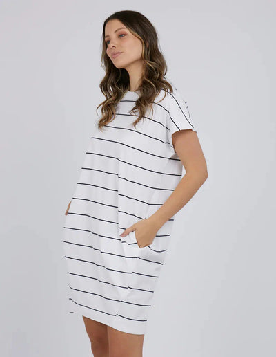 Sunset Cove Stripe Dress - White-Foxwood-Lima & Co
